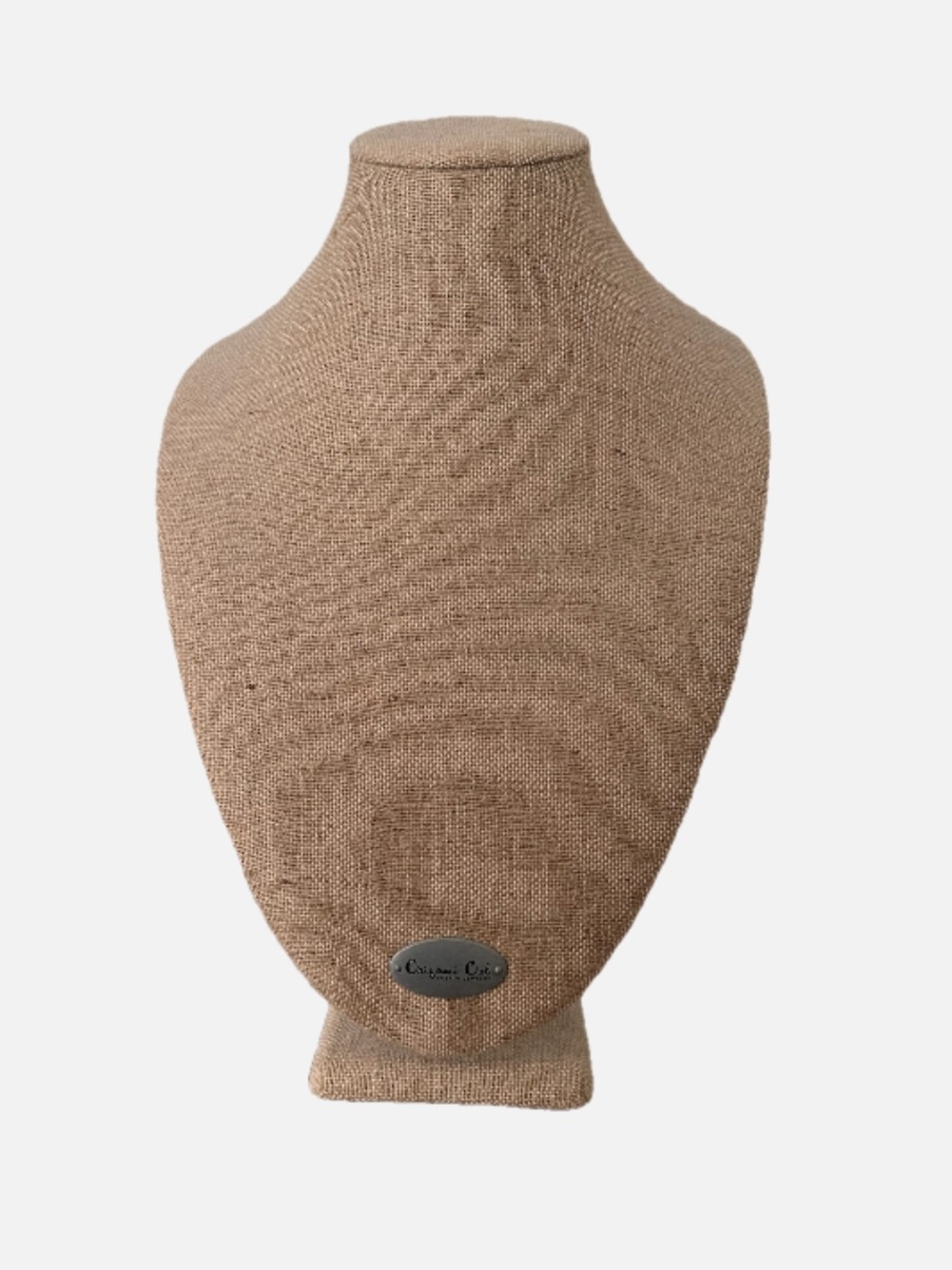 Burlap Jewelry Display Bust - Tan